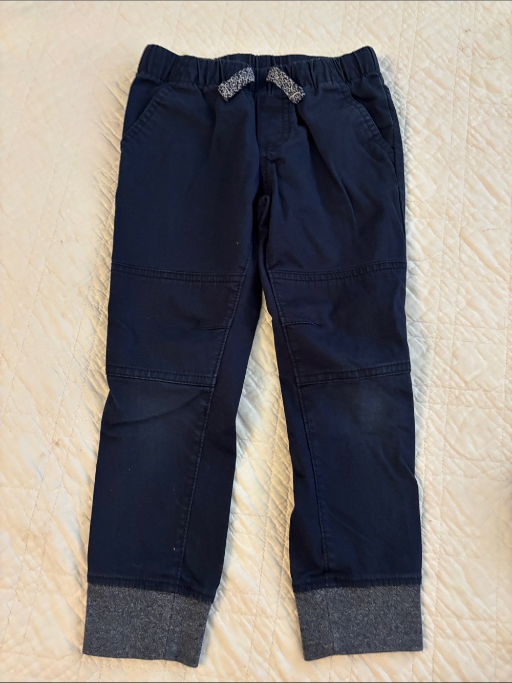 Cat & Jack Navy Jogger Pants with Gray Cuffs
